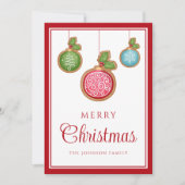 Modern Gingerbread Christmas Baubles  Feestdagenkaart (Voorkant)