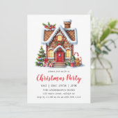 Modern Gingerbread House Kerstfeest Kaart (Staand voorkant)