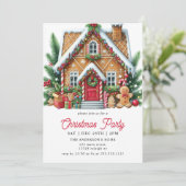 Modern Gingerbread House Kerstfeest Kaart (Staand voorkant)