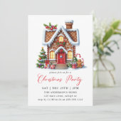 Modern Gingerbread House Kerstfeest Kaart (Staand voorkant)