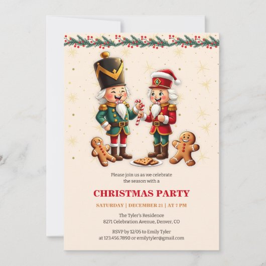 Modern Gingerbread Notenkraker kerstfeest Kaart (Voorkant)