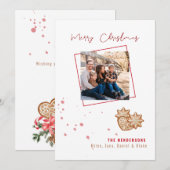 Modern Gingerbrood Familie FotoKerstmis (Voorkant / Achterkant)