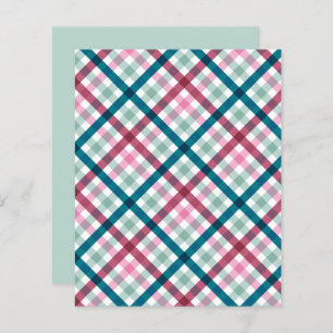 Modern Gingham Blauwgroen Magenta Pink Pattern Scr