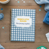 Modern Gingham Blue Mama's Little Builder Personal Planner