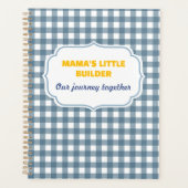 Modern Gingham Blue Mama's Little Builder Personal Planner (Voorkant)