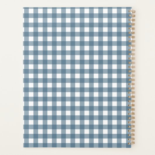 Modern Gingham Blue Mama's Little Builder Personal Planner (Achterkant)