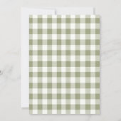 Modern Gingham Family Sloth Baby Shower Invitation Kaart (Achterkant)
