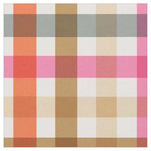 Modern Gingham Herfst Pattern Stof (Close Up)