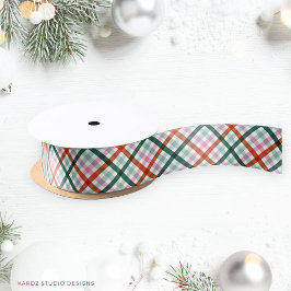 Modern Gingham Holiday Satijnen Lint