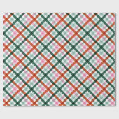 Modern Gingham kerstcadeau inpakpapier (Vlak)