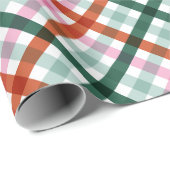 Modern Gingham kerstcadeau inpakpapier (Rol Hoek)