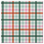 Modern Gingham Kerstmis Groen en Rood Stof (Swatch)