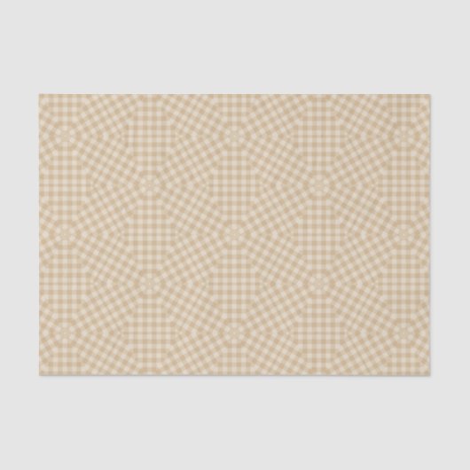 Modern Gingham-patroon - beige tissuepapier (Voorkant)