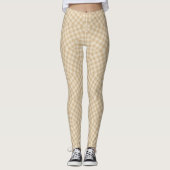Modern Gingham Pattern - Beige Leggings (Voorkant)