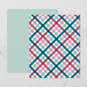 Modern Gingham Turquoise Magenta Roze Patroon Scra