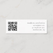 Modern Gingko Leaf QR Code Mini Brown Biz Card Visitekaartje (Achterkant)