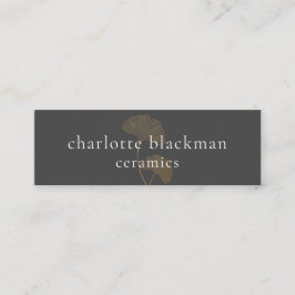 Modern Gingko Leaf QR Code Mini Visitekaartje