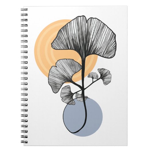 Modern Ginkgo-blad Botanisch Notitieboek (Voorkant)
