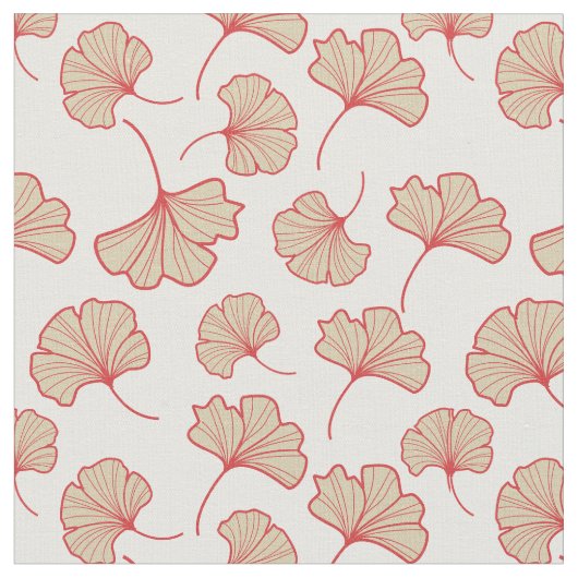 Modern Ginkgo-bladpatroon Stof (Close Up)