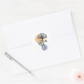 Modern Ginkgo Leaf Botanical Round Sticker (Envelop)