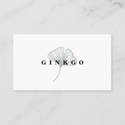 Modern Ginkgo Leaf Visitekaartje (Voorkant)