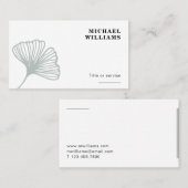Modern Ginkgo Leaf Visitekaartje (Voorkant / Achterkant)