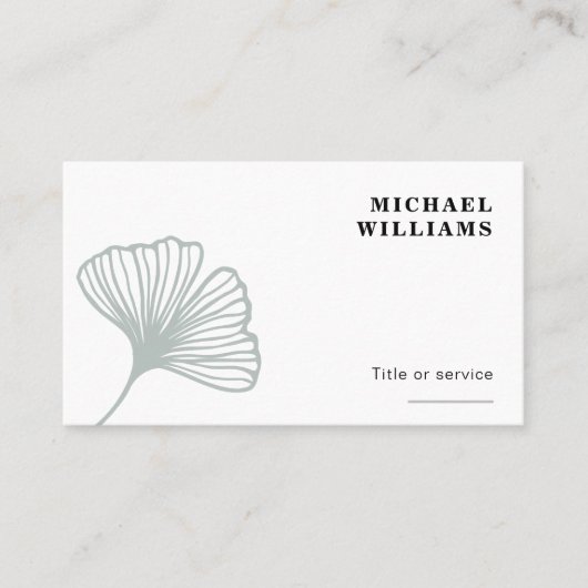 Modern Ginkgo Leaf Visitekaartje (Voorkant)