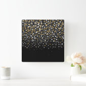modern gipsig goud glitter confetti vierkante klok (Huis)
