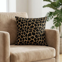 Modern Giraffe Animal Print Safari Brown Black