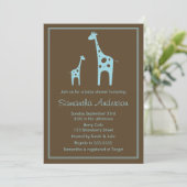 Modern Giraffe Baby shower Invitation - Boy Kaart (Staand voorkant)