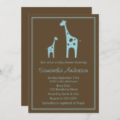 Modern Giraffe Baby shower Invitation - Boy Kaart (Voorkant / Achterkant)