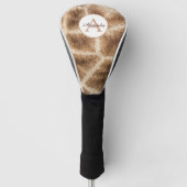 Modern giraffe patroon met monogram en naam golfheadcover (Voorkant)