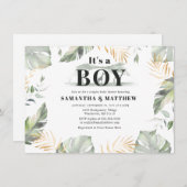 Modern Giraffe Safari oerwoud Boy Baby shower Kaart (Voorkant / Achterkant)