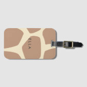 Modern girakepatroon bagagelabel (Voorkant (horizontaal))
