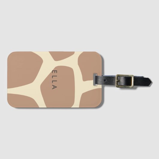 Modern girakepatroon bagagelabel (Voorkant (horizontaal))