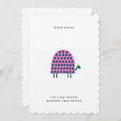 Modern Girl Baby shower Turtle Kaart (Voorkant / Achterkant)