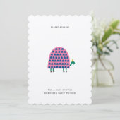 Modern Girl Baby shower Turtle Kaart (Staand voorkant)