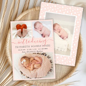 Modern Girl Birth Announcement Foto Collage Card Aankondiging