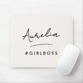 Modern Girl Boss Script Naam Beste Girly Gift Ivoo Muismat (Met muis)
