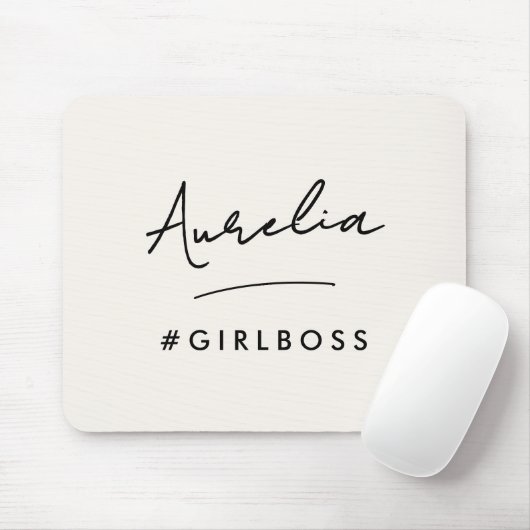 Modern Girl Boss Script Naam Beste Girly Gift Ivoo Muismat (Met muis)