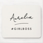 Modern Girl Boss Script Naam Beste Girly Gift Ivoo Muismat (Voorkant)
