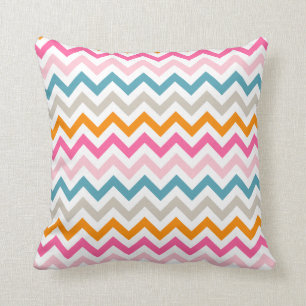 Modern Girl Colorful Chevron Zigzag Pillow Kussen