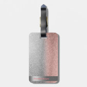 Modern Girl Dress Glitter Bokeh Ombre Stripe Bagagelabel (Achterkant verticaal)