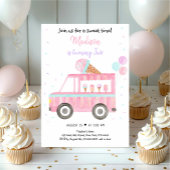 Modern Girl Ice Cream Truck Birthday Kaart
