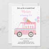 Modern Girl Ice Cream Truck Birthday Kaart (Voorkant)
