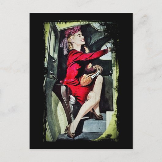 Modern Girl in Nylons Briefkaart (Voorkant)