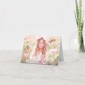 Modern Girl Photo Script Birthday Bedankkaart (Voorkant)