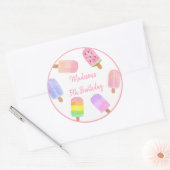 Modern Girl Popsicle Ronde Sticker (Envelop)