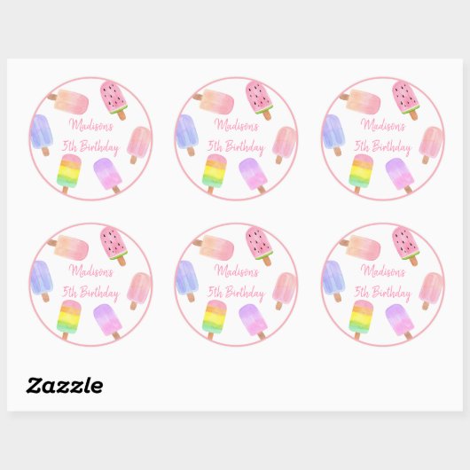 Modern Girl Popsicle Ronde Sticker (Vel)