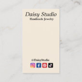 Modern Girl Portret oorspreekt juwelen Visitekaartje (Achterkant)